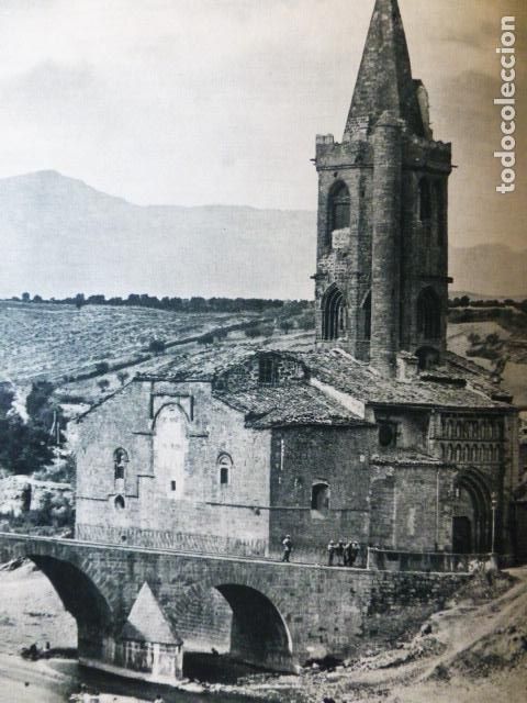 Colecionismo: SANGUESA NAVARRA IGLESIA ROMANICA ANTIGUA LAMINA HUECOGRABADO