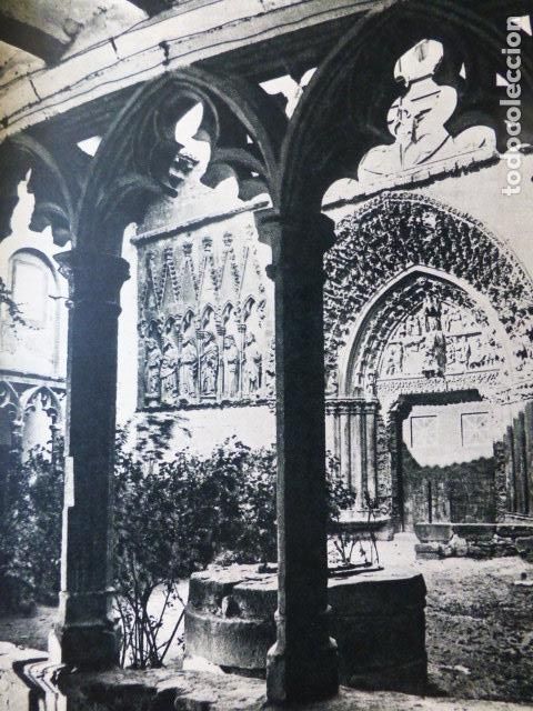 Coleccionismo: OLITE NAVARRA SANTA MARIA LA REAL ANTIGUA LAMINA HUECOGRABADO