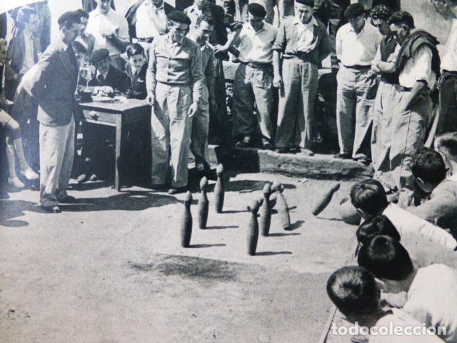 Collezionismo: PAIS VASCO JUGANDO A LOS BOLOS ANTIGUA LAMINA HUECOGRABADO