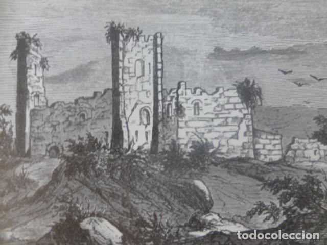 Coleccionismo: LAS CALDAS ASTURIAS CASTILLO DE PRIORIO ANTIGUA LAMINA HUECOGRABADO A&Ntilde;OS 40
