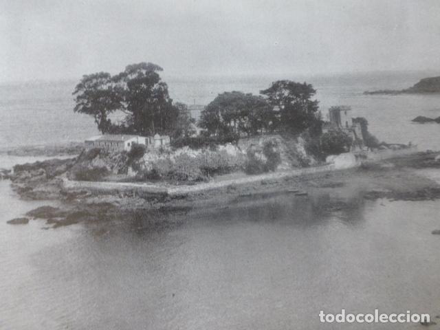 Coleccionismo: CORU&Ntilde;A CASTILLO DE SANTA CRUZ ANTIGUA LAMINA HUECOGRABADO A&Ntilde;OS 40