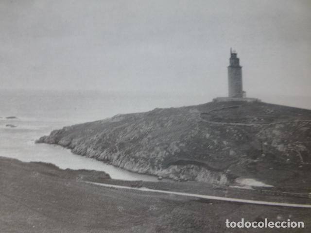 Collezionismo: LA CORU&Ntilde;A TORRE DE HERCULES ANTIGUA LAMINA HUECOGRABADO A&Ntilde;OS 40