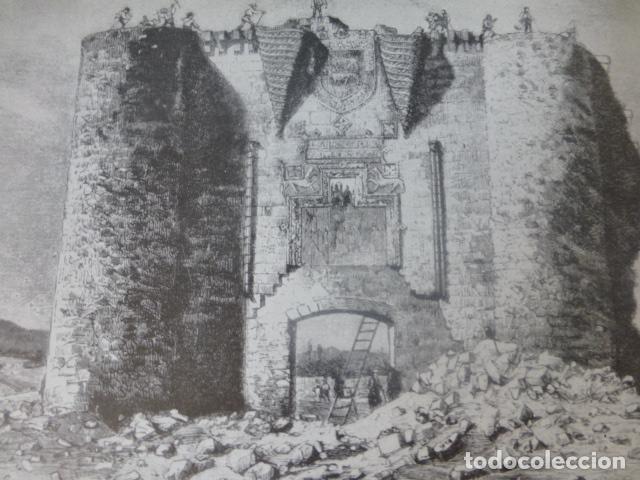Collectionnisme: ASTORGA LEON CASTILLO ANTIGUA LAMINA HUECOGRABADO A&Ntilde;OS 40U