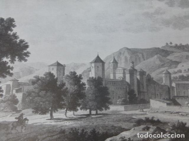 Coleccionismo: POBLET TARRAGONA MONASTERIO ANTIGUA LAMINA HUECOGRABADO A&Ntilde;OS 40U