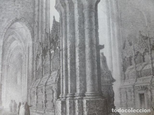 Sammelleidenschaft Papier: POBLET TARRAGONA MONASTERIO ANTIGUA LAMINA HUECOGRABADO A&Ntilde;OS 40U