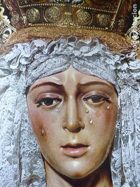 Coleccionismo: SEVILLA SEMANA SANTA LA ESPERANZA MACARENA ANTIGUA LAMINA HUECOGRABADO 26 X 31 CMTS