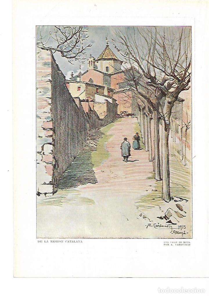 Collezionismo: A&Ntilde;O 1915 RECORTE PRENSA PINTURA LAMINA DIBUJO UNA CALLE DE MOIA MOYA ALEJANDRO CARDUNETS