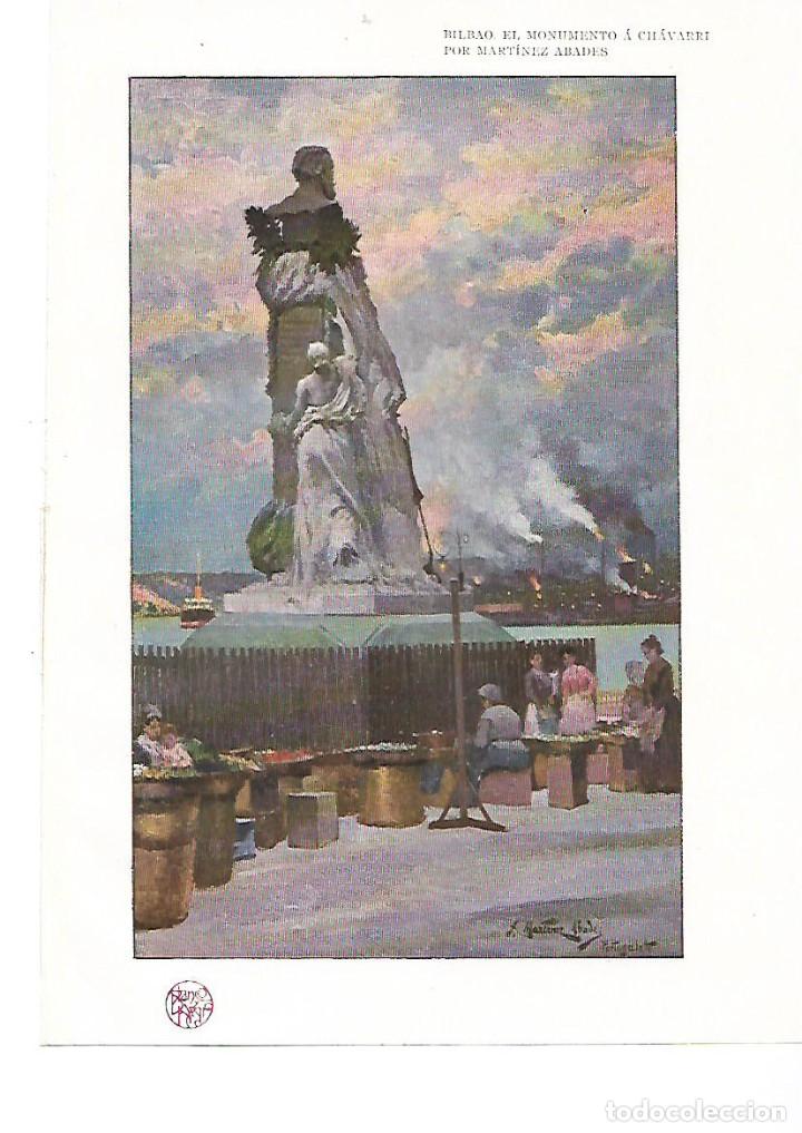 Sammelleidenschaft Papier: A&Ntilde;O 1905 RECORTE PRENSA PINTURA DIBUJO BILBAO MONUMENTO A CHAVARRI POR MARTINEZ ABADES