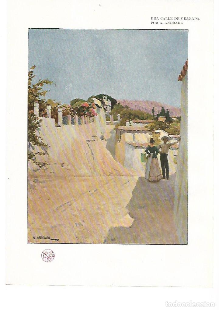 Collezionismo: A&Ntilde;O 1905 RECORTE PRENSA PINTURA DIBUJO UNA CALLE DE GRANADA POR ANDRADE