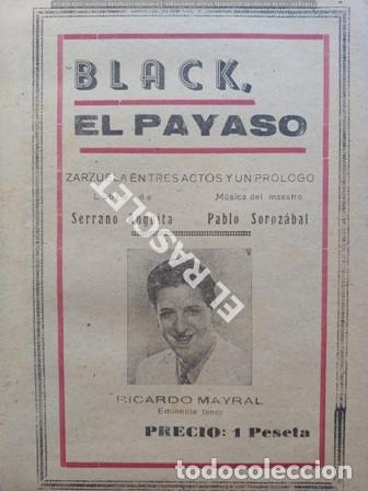 Coleccionismo: POGRAMA DE - BLACK - EL PAYASO - RICARDO MAYRAL -