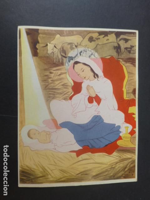 Collecting paper: VIRGEN CON NI&Ntilde;O ORIENTAL INDIA ANTIGUA CROMOLITOGRAFIA 12X 15,5 CMTS