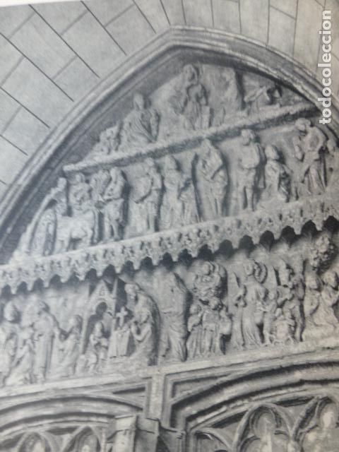 Coleccionismo: VITORIA ALAVA PARROQUIA DE SAN MIGUEL TIMPANO ANTIGUA LAMINA HUECOGRABADO