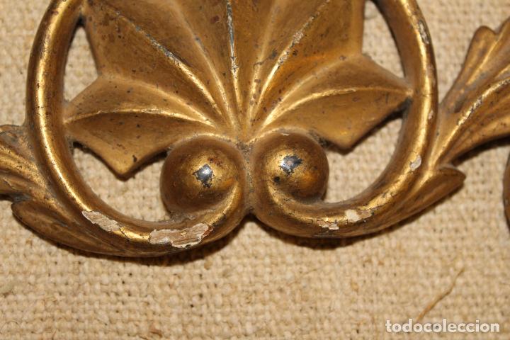 Coleccionismo: talla remate de madera pan de oro - Foto 3