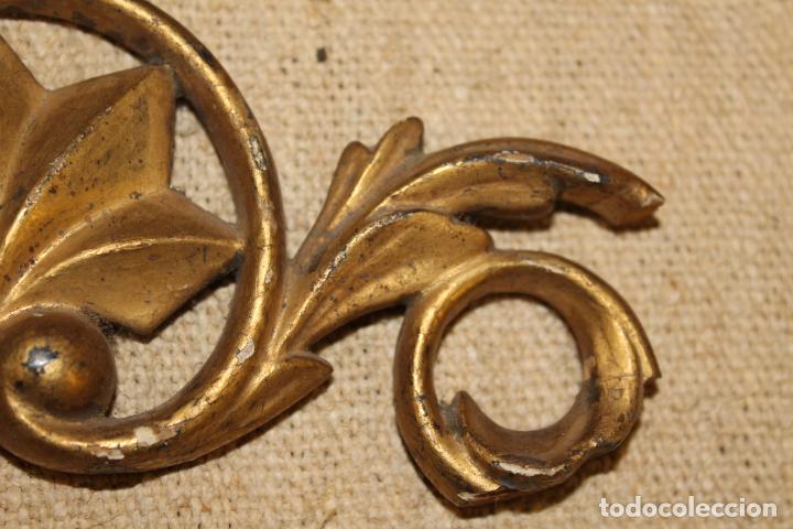 Coleccionismo: talla remate de madera pan de oro - Foto 5