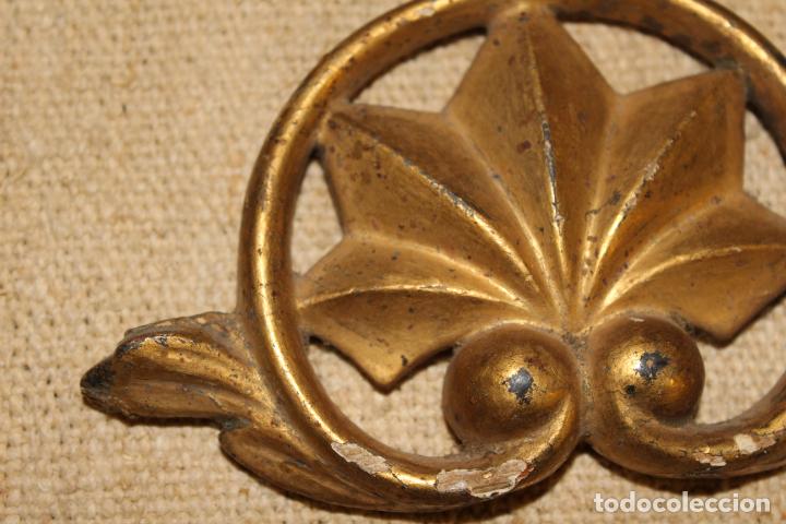 Coleccionismo: talla remate de madera pan de oro - Foto 6