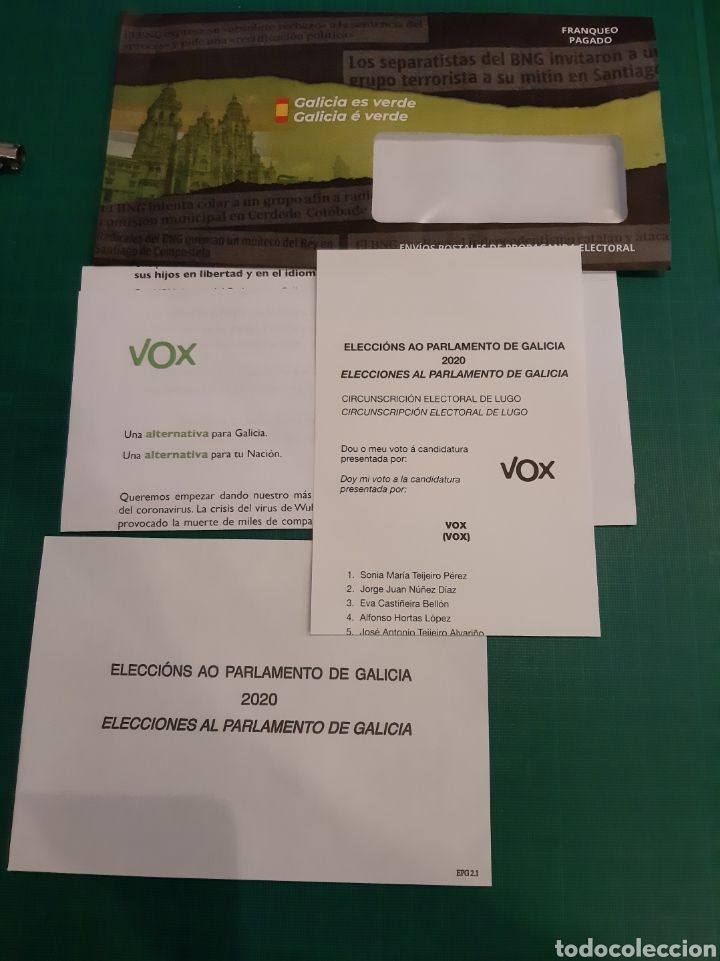 Sammelleidenschaft Papier: GALICIA LUGO ELECCIONES PARLAMENTO 2020 VOZ