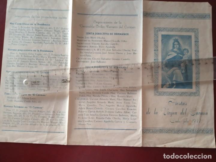 Coleccionismo: programa de fiestas de la virgen del carmen onda ( castellon ) 1947