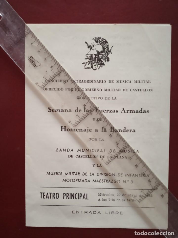 Coleccionismo: SEMANA DE LAS FUERZAS ARMADAS Y HOMENAJE A LA BANDERA CASTELLON 1985