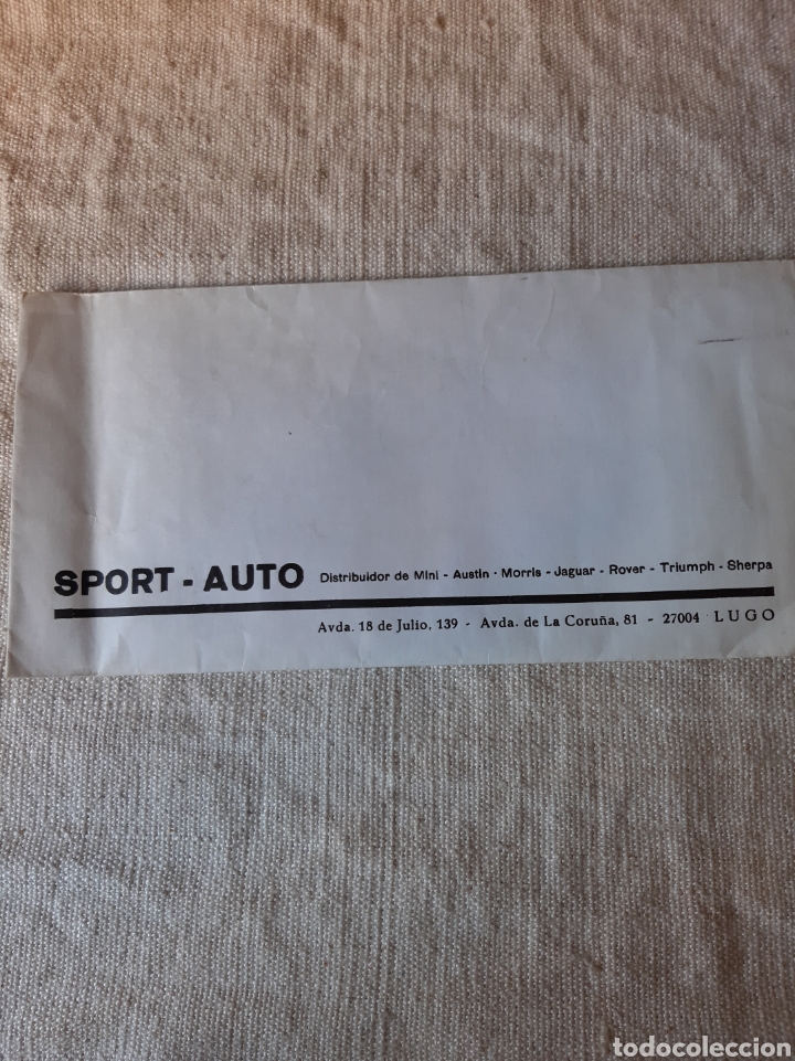 Coleccionismo: SOBRE SPOR AUTO LUGO DISTRIBUIDOR COCHES MINI MORRIS AUSTIN JAGUAR ROVER TRIUMPH SHERPA