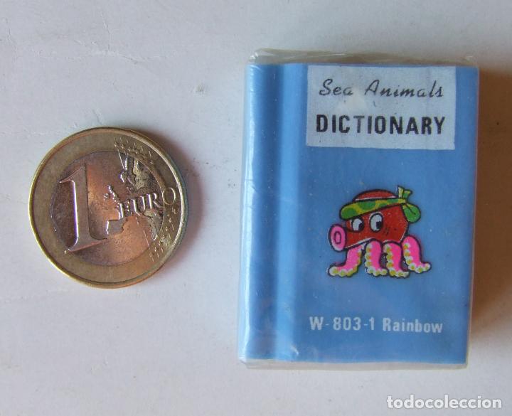 Coleccionismo: GOMA DE BORRAR BORRADOR RAINBOW W-803-1 PRECINTADA LIBRO SEA ANIMALS DICTIONARY PULPO A&Ntilde;OS 70-80
