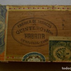 Coleccionismo: CAJA DE PUROS HABANOS - CUBA QUINTERO ( VACIA/ COLECC) PRE --EMBARGO. Lote 212894796