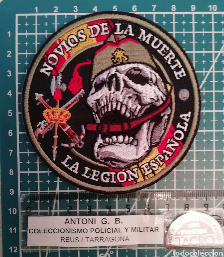 Coleccionismo: Parche bordado de LA LEGI&Oacute;N ESPA&Ntilde;OLA NOVIOS DE LA MUERTE EJERCITO DE TIERRA ESPA&Ntilde;A