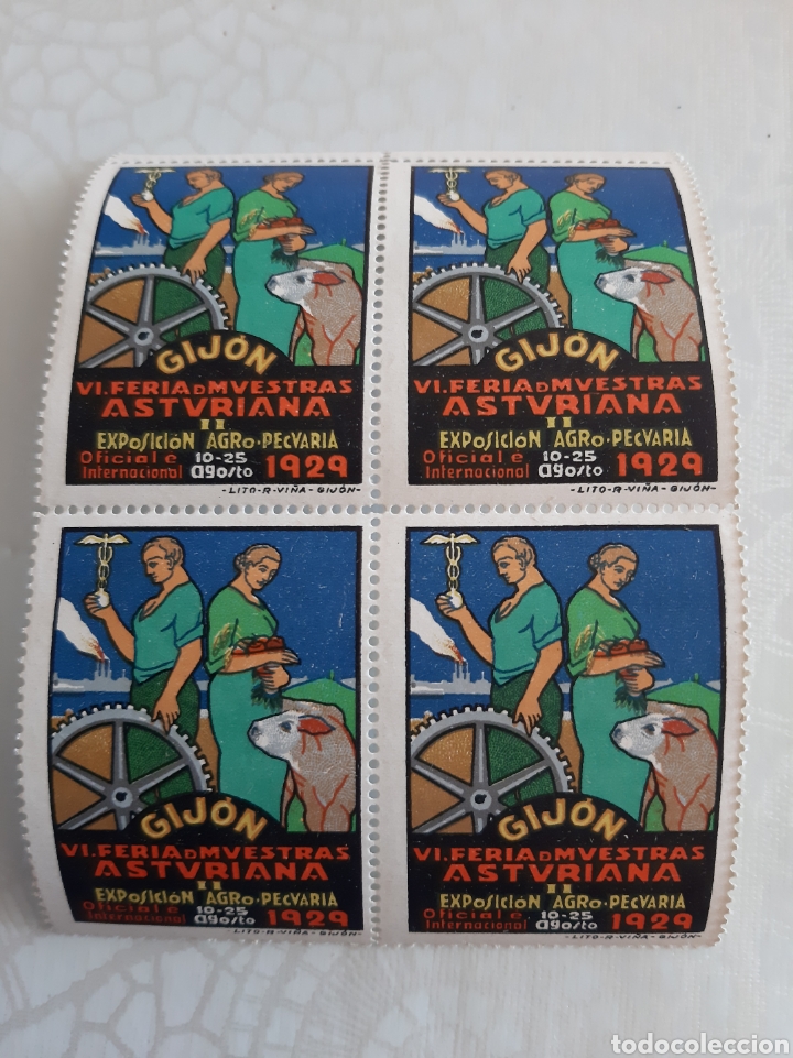 Collezionismo: 1929 GIJ&Oacute;N ASTURIAS FERIA EXPOSICI&Oacute;N MUESTRAS AGRO PECUARIA LITO VI&Ntilde;A GIJ&Oacute;N