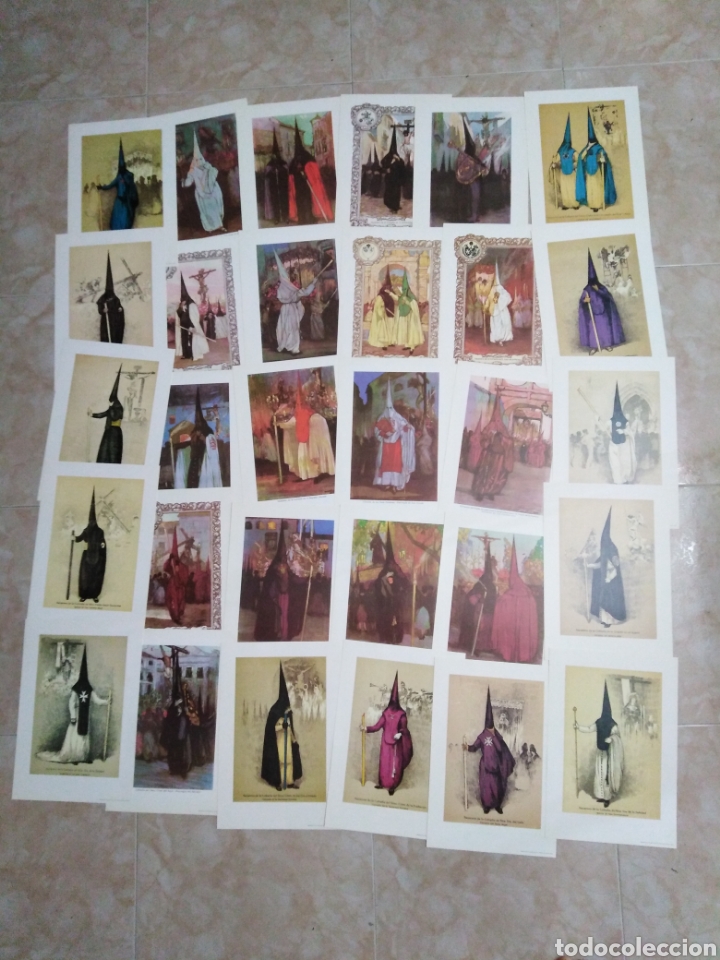 Collectionnisme: Lote de 30 laminas de los nazarenos de Sevilla ( reproducciones en cartulina )