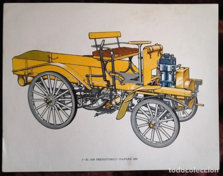 Coleccionismo: AUTOMOBILIA / L&Aacute;MINA (LITOGRAF&Iacute;A) / *COCHES ANTIGUOS*. PUBLICIDAD AL DORSO. A&Ntilde;OS 50/60 (SIGLO XX)
