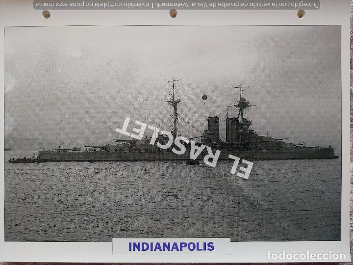Coleccionismo: FICHA COLECIONABLE NAVIO DE BATALLA - INDIANAPOLIS - ESTADOS UNIDOS 1945