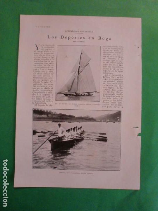 Coleccionismo: LOS DEPORTES EN BOGA TRAINERAS BALANDROS YOLA FUERABORDA - GOLF POLO TENIS 4/7/1926