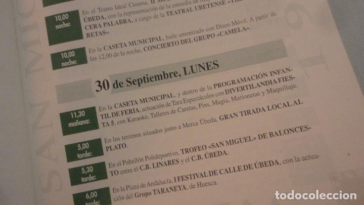 Coleccionismo: ANTIGUO PROGRAMA.FERIA SAN MIGUEL UBEDA 1996 - Foto 5