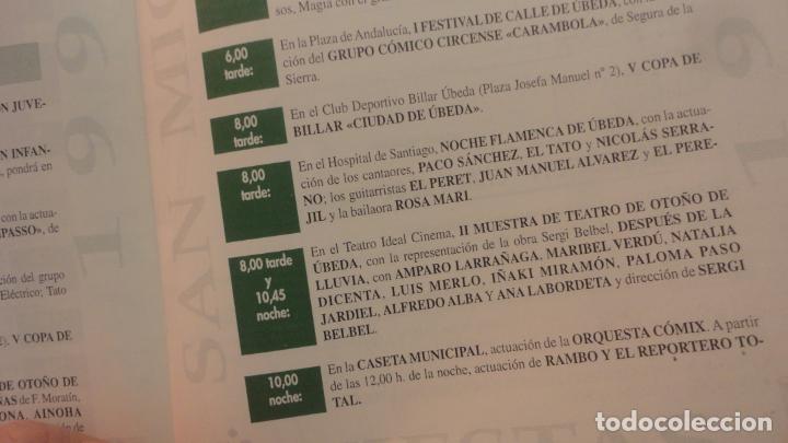 Coleccionismo: ANTIGUO PROGRAMA.FERIA SAN MIGUEL UBEDA 1996 - Foto 6