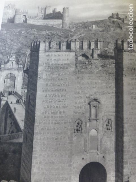 Collezionismo: TOLEDO SAN SERVANDO Y PUENTE DE ALCANTARA ANTIGUA LAMINA HUECOGRABADO