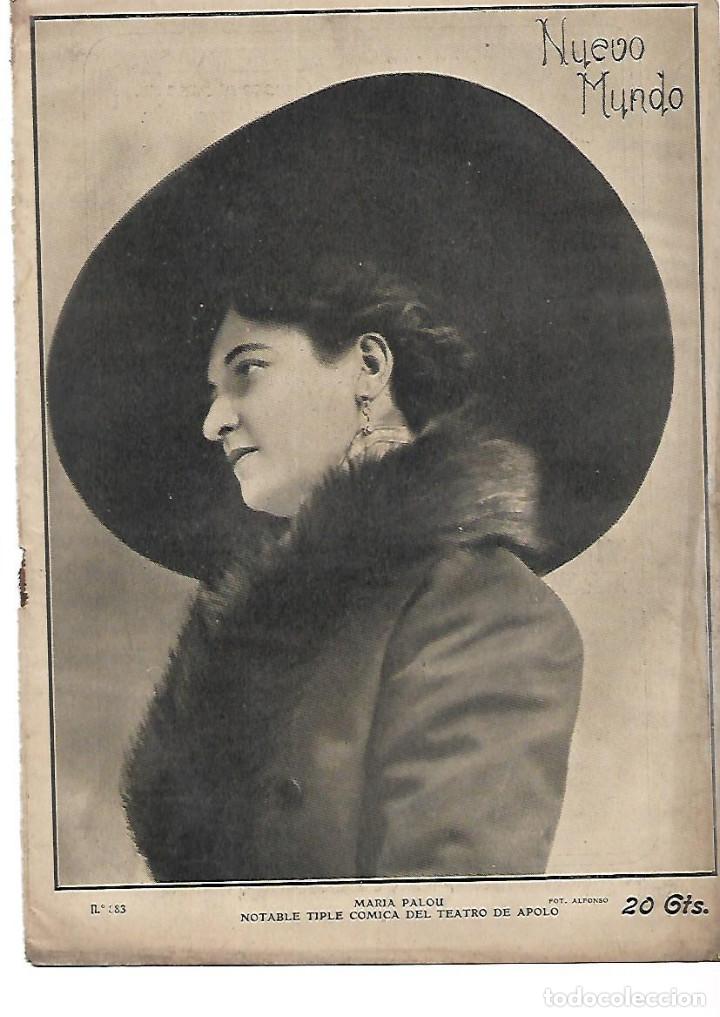 Collezionismo: A&Ntilde;O 1910 RECORTE PRENSA MARIA PALOU ACTRIZ ARTISTA TIPLE COMICA DEL TEATRO DE APOLO