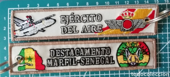 Coleccionismo: Llavero bordado del DESTACAMENTO MARFIL SENEGAL EJERCITO DEL AIRE ESPA&Ntilde;A