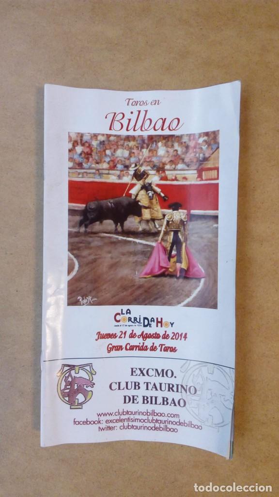 Coleccionismo: folleto taurino-Bilbao .. Programa de mano 2014- 21x12 cm