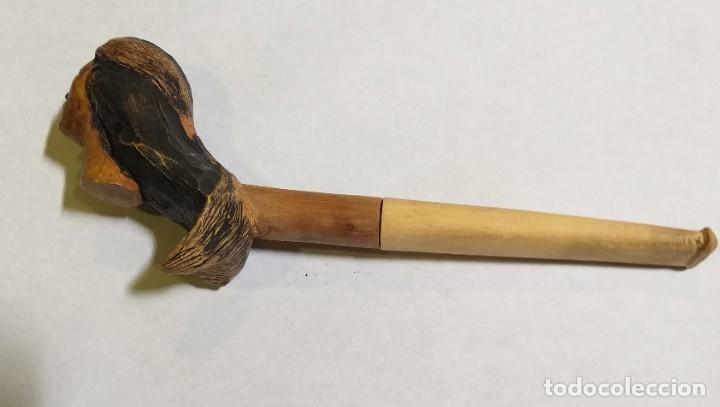 Coleccionismo: PIPA DE FUMAR DE MADERA TALLADA MUJER - Foto 3