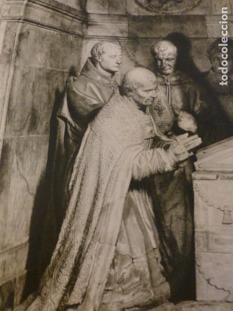 Coleccionismo: SALAS ASTURIAS COLEGIATA SEPULCRO ANTIGUA LAMINA HUECOGRABADO