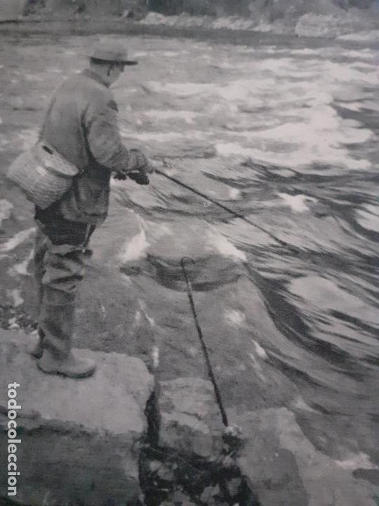Sammelleidenschaft Papier: RIO NARCEA ASTURIAS PESCADOR ANTIGUA LAMINA HUECOGRABADO