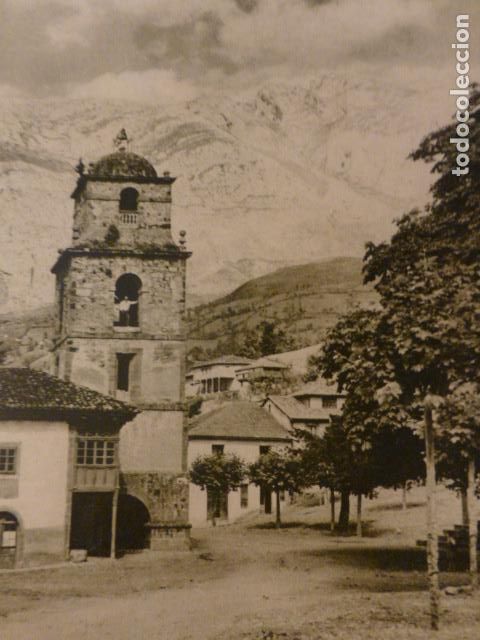 Sammelleidenschaft Papier: LA PLAZA TEVERGA ASTURIAS TORRE DE LA COLEGIATA ANTIGUA LAMINA HUECOGRABADO