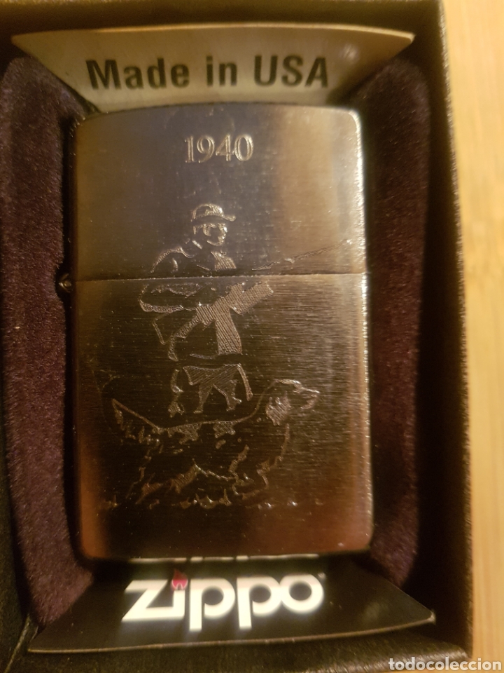 Coleccionismo: ZIPPO MECHERO EDICION LIMITADA DIBUJO DE CAZADOR 1940 CON PAPELES DE GARANTIA