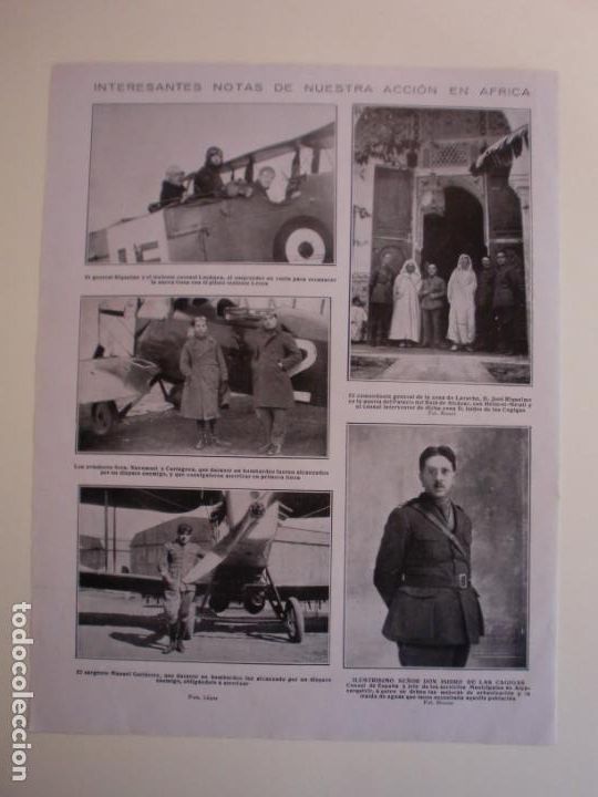 Coleccionismo: JAB&Oacute;N HENO DE PRAVIA DE GAL - NOTAS Y AVIADORES ESPA&Ntilde;OLES EN AFRICA - 27/2/1925