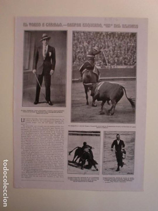 Sammelleidenschaft Papier: GASPAR ESQUERDO AS DEL REJONEO - NOTAS GRAFICAS DE MEJICO - 11/8/1926