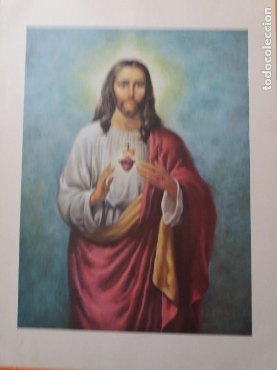 Coleccionismo: L&Aacute;MINA ORIGINAL EN CARTULINA DEL SAGRADO CORAZ&Oacute;N DE JES&Uacute;S. L.G. TALLEDA . 1980. 30X40