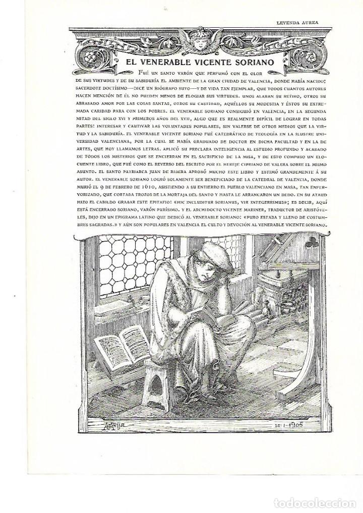 Coleccionismo: A&Ntilde;O 1905 RECORTE PRENSA VALENCIA SANTO VENERABLE VICENTE SORIANO CATEDRATICO TEOLOGIA DIBUJO ARIJA