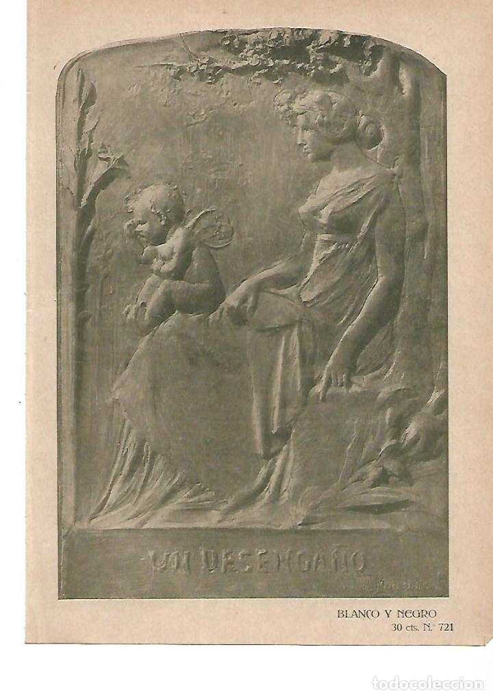 Colecionismo: A&Ntilde;O 1905 RECORTE PRENSA ESCULTURA UN DESENGA&Ntilde;O POR ANICETO MARINAS RELIEVE