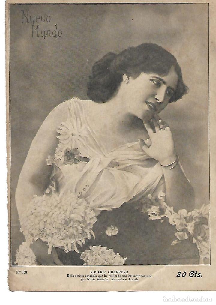 Collezionismo: A&Ntilde;O 1910 RECORTE PRENSA ROSARIO GUERRERO ACTRIZ TEATRO ARTISTA ESPA&Ntilde;OLA TOURNE ALEMANIA AMERICA