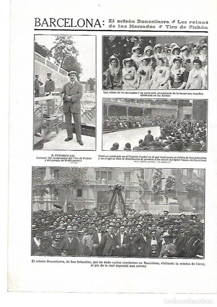 Sammelleidenschaft Papier: A&Ntilde;O 1910 RECORTE PRENSA EL ORFEON DONOSTIARRA EN BARCELONA FRONTON CONDAL SOCIOS SPORT VASCO