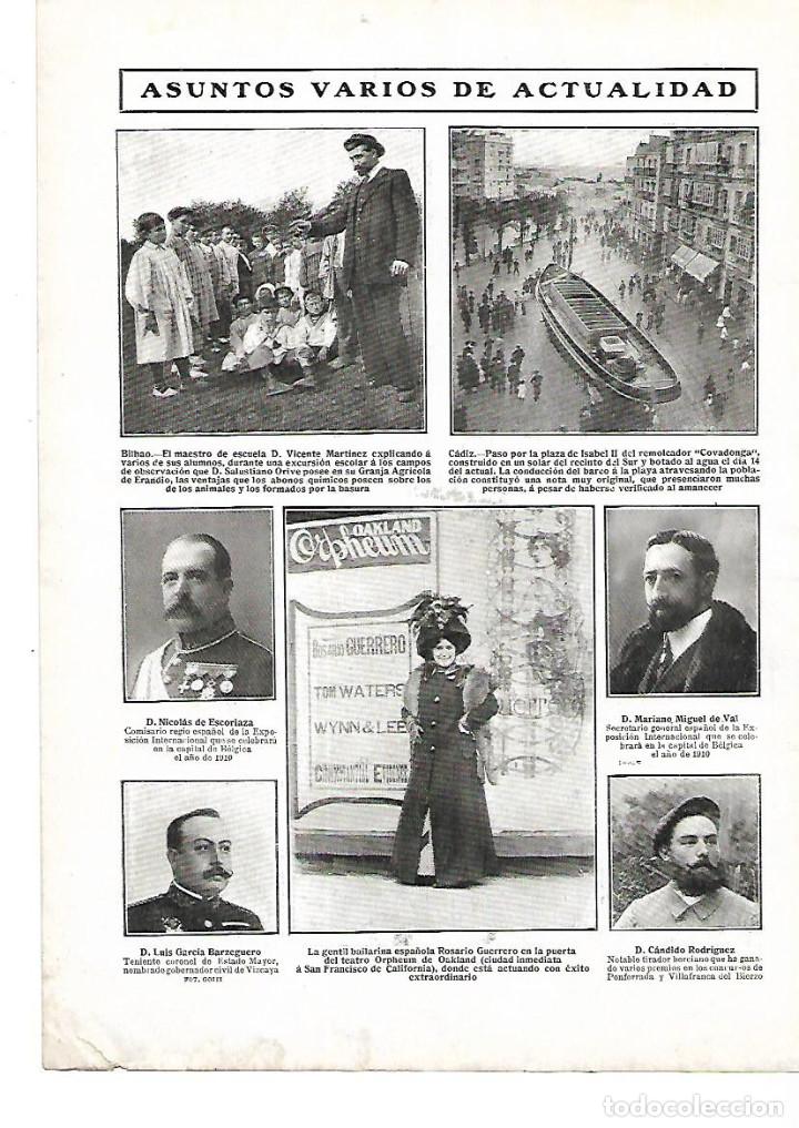 Colecionismo: A&Ntilde;O 1909 RECORTE PRENSA BILBAO MAESTRO VICENTE MARTINEZ EXCURSION GRANJA AGRICOLA ERANDIO ORIVE